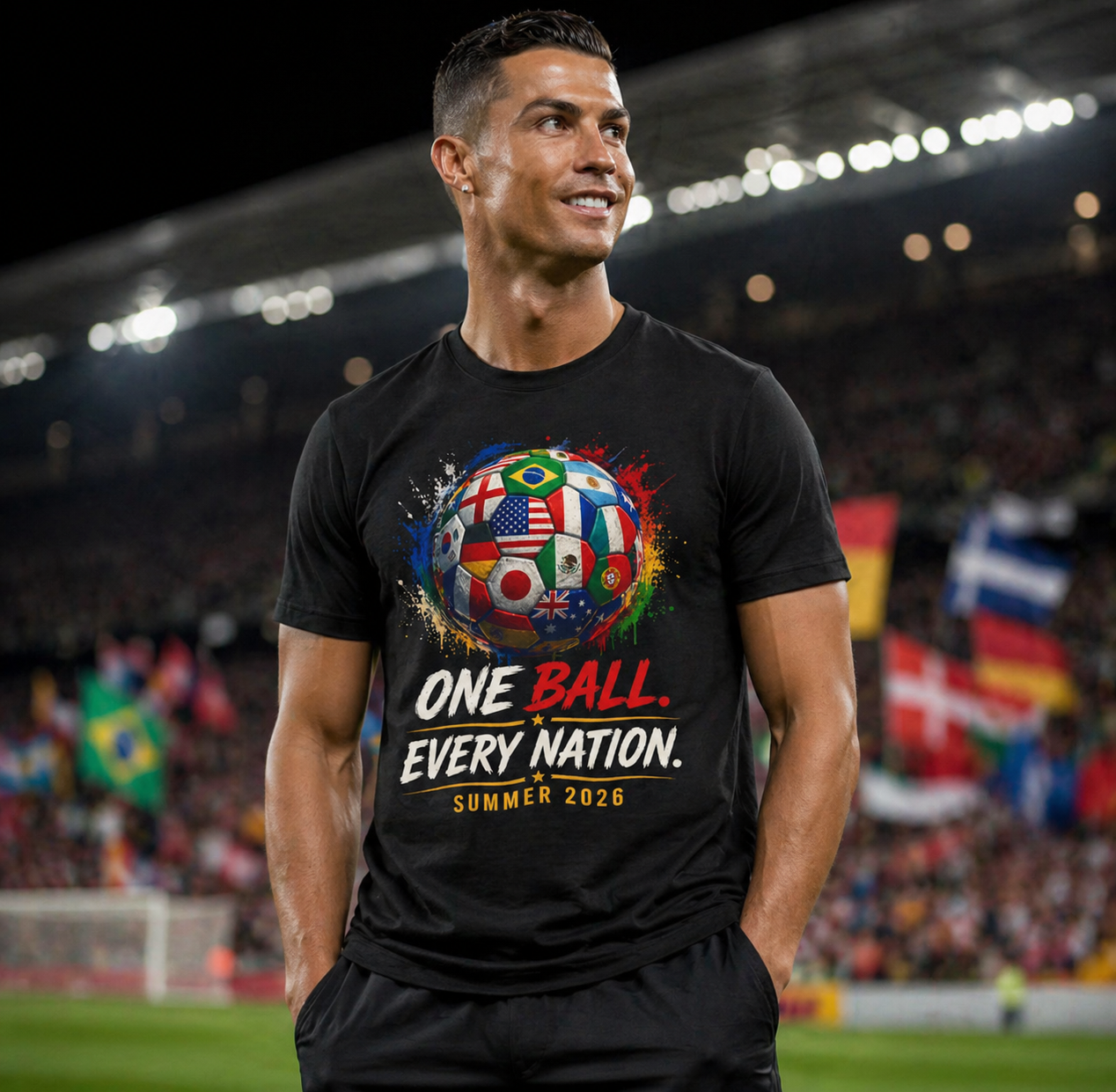 One Ball Every Nation Shirt | Soccer Fan Tee 2026 | World Football Shirt USA | International Soccer T-Shirt | Travel Fan Gift