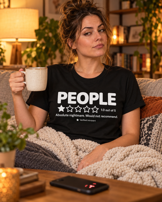 People 1-Star Review Funny Introvert Graphic T-Shirt