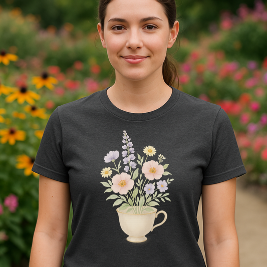 Floral Tea Cup T-Shirt