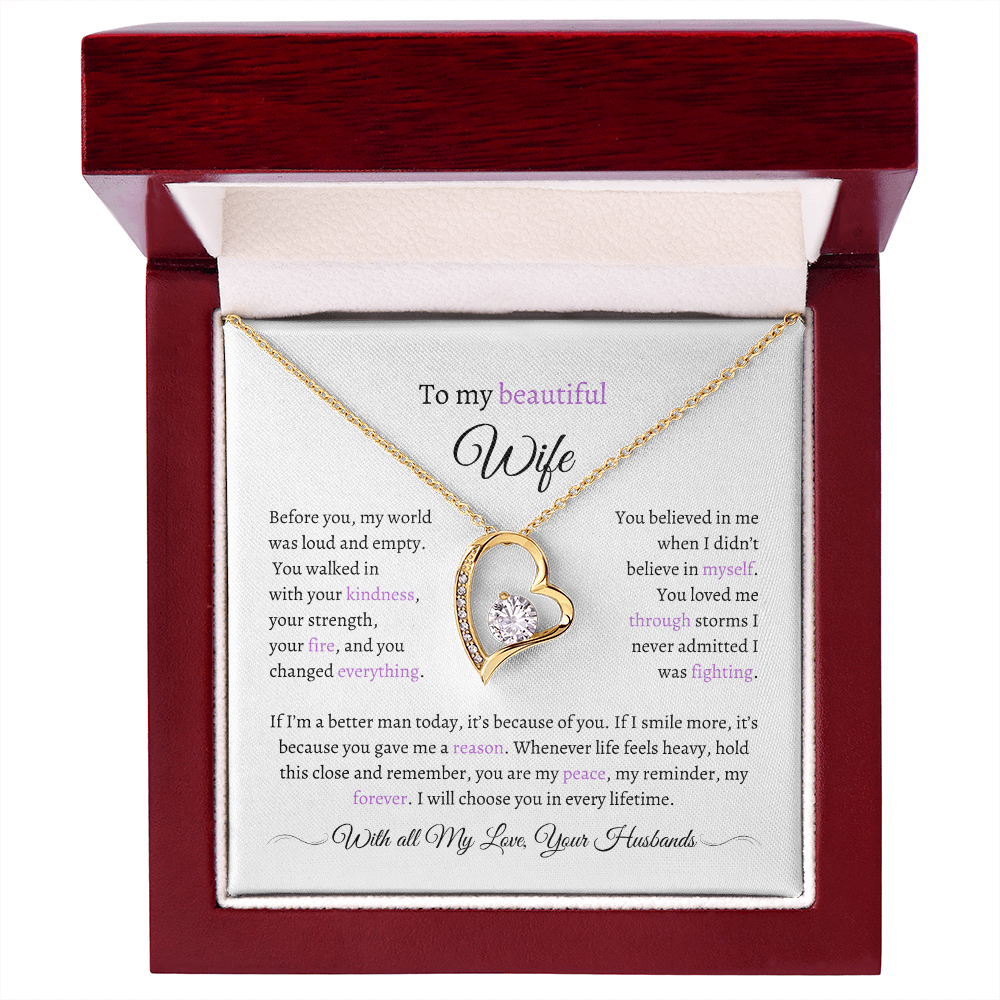Husband to Wife Necklace with Message Card – “You Are My Peace” – Romantic Anniversary Gift, Birthday Gift, Valentine's Gift, Marriage Gift