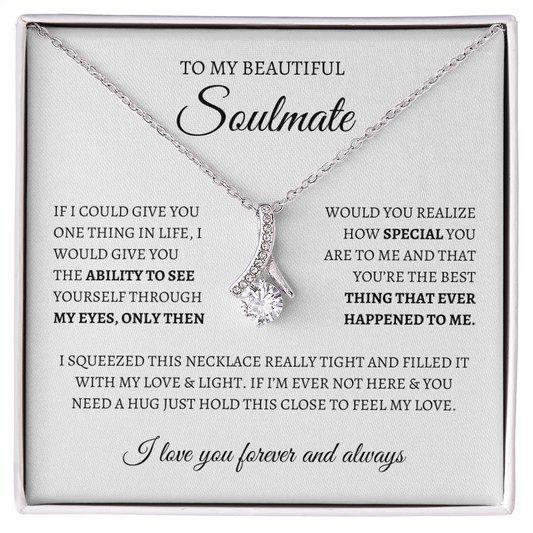 To My Soulmate Sparkling Love Knot Necklace – Romantic Gift for Wife or Girlfriend
