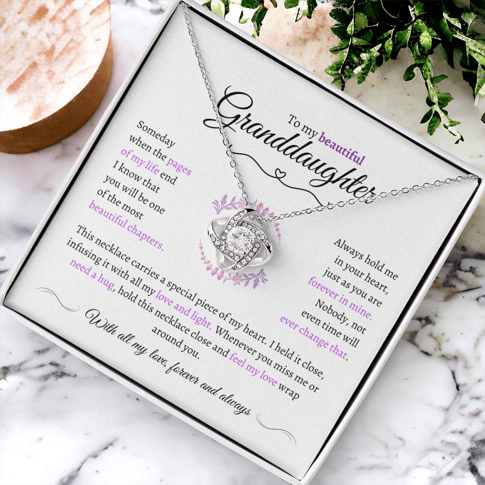 Granddaughter Gift - Most Beautiful Chapter - Love Knot Necklace