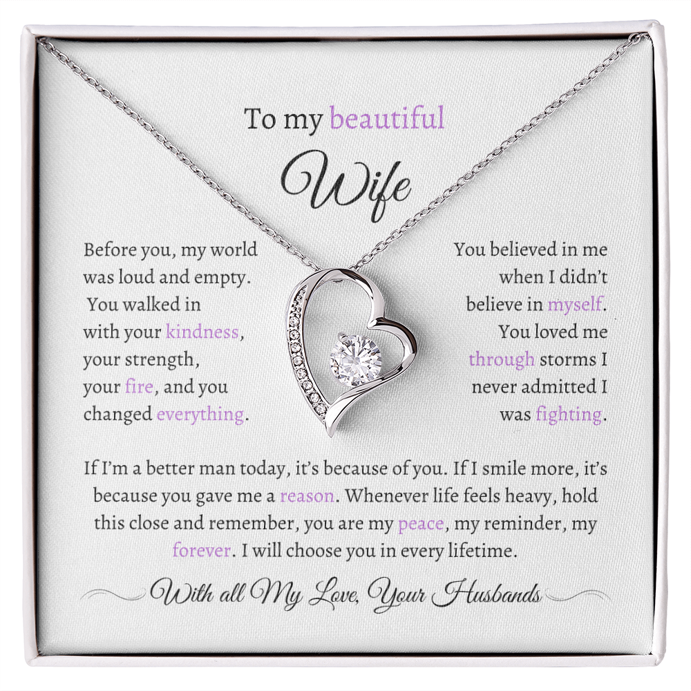Husband to Wife Necklace with Message Card – “You Are My Peace” – Romantic Anniversary Gift, Birthday Gift, Valentine's Gift, Marriage Gift