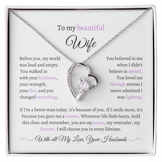 Husband to Wife Necklace with Message Card – “You Are My Peace” – Romantic Anniversary Gift, Birthday Gift, Valentine's Gift, Marriage Gift