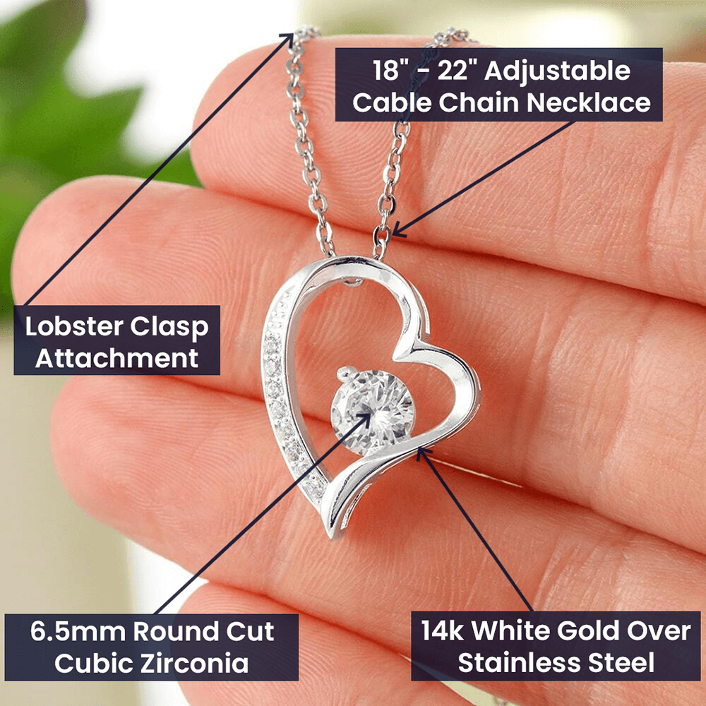 To My Beautiful Daughter, “The First Heartbeat You Ever Knew” Heart Necklace